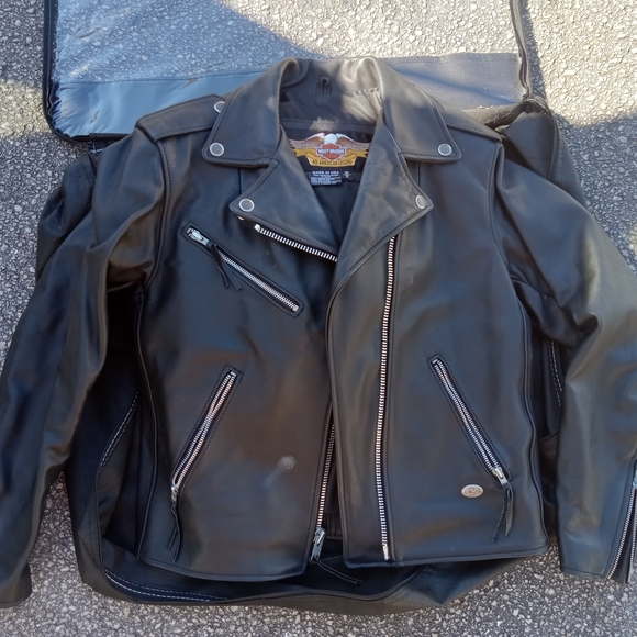 Harley-Davidson Black Leather Motorcycle Jacket - Picture 1 of 2